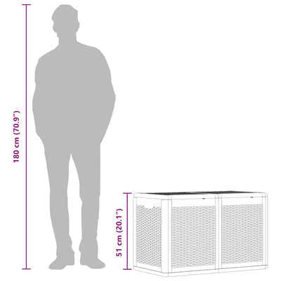 Musta puutarhan varastoarkku Cosita 180 l (pp rottinki)