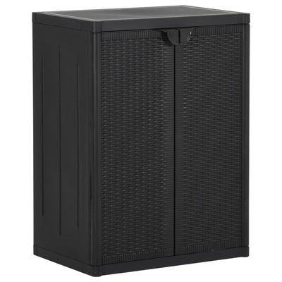 Puutarhan varastokaappi musta 65x45x88 cm PP rottinki