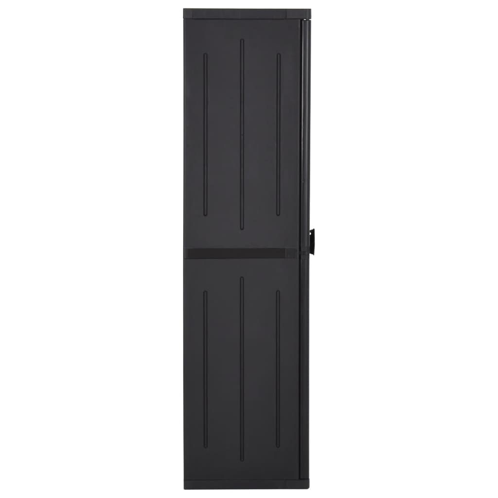 Ulkosäilytyskaappi Zarandu 65x45x172cm mustana (pp rottinki)