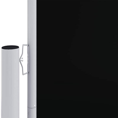 Musta sisäänvedettävä sivumarkiisi Solimna 180x600cm