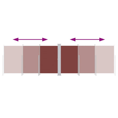 Ruskea sisäänvedettävä sivumarkiisi Solimna 180x600cm