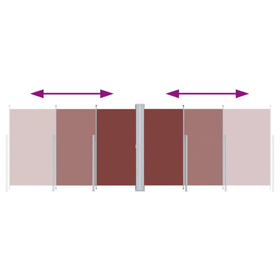 Ruskea sisäänvedettävä sivumarkiisi Solimna 200x600cm