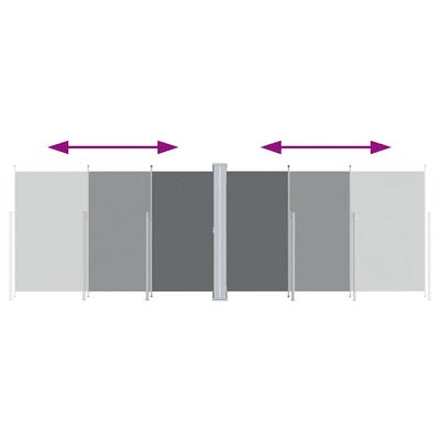 Antrasiitti sisäänvedettävä sivumarkiisi Solimna 220x600cm