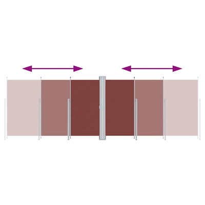 Ruskea sisäänvedettävä sivumarkiisi Solimna 220x600cm