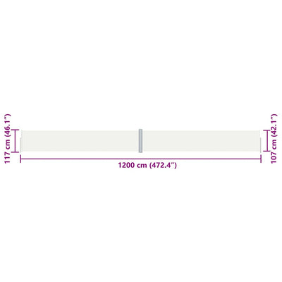 Kerma sisäänvedettävä sivumarkiisi Solimna 117x1200cm