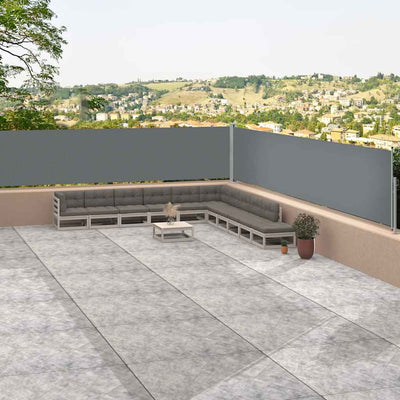 Antrasiitti sisäänvedettävä sivumarkiisi Solimna 117x1200cm