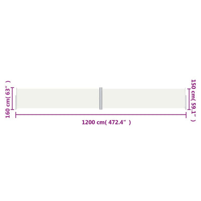 Kerma sisäänvedettävä sivumarkiisi Solimna 160x1200cm