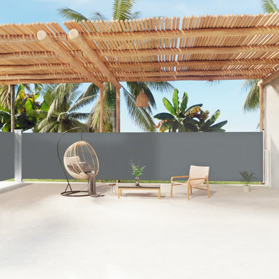 Antrasiitti sisäänvedettävä sivumarkiisi Solimna 160x1200cm