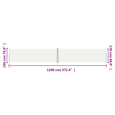 Kerma sisäänvedettävä sivumarkiisi Solimna 180x1200cm