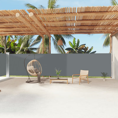 Antrasiitti sisäänvedettävä sivumarkiisi Solimna 180x1200cm