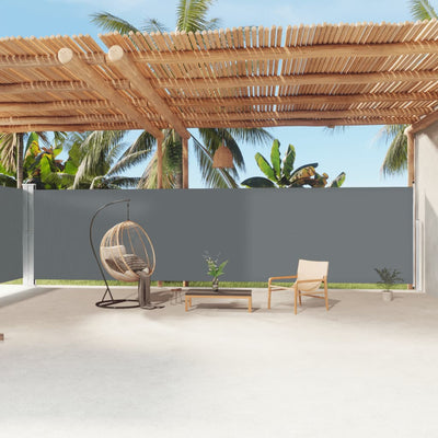 Antrasiitti sisäänvedettävä sivumarkiisi Solimna 200x1200cm