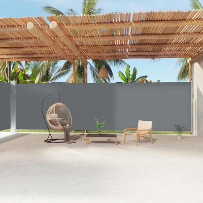 Antrasiitti sisäänvedettävä sivumarkiisi Solimna 220x1200cm