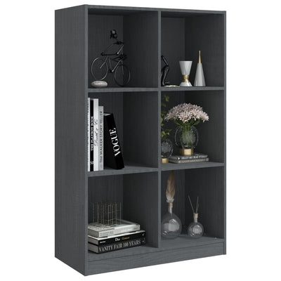 Kirjahylly harmaa 70x33x110 cm täysi mänty