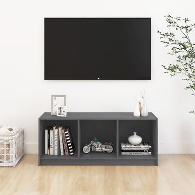 TV-taso harmaa 104x33x41 cm täysi mänty