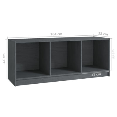 TV-taso harmaa 104x33x41 cm täysi mänty
