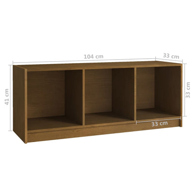 TV-taso hunajanruskea 104x33x41 cm täysi mänty
