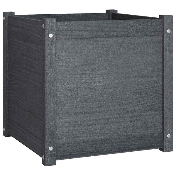 Puutarhan kukkalaatikko harmaa 50x50x50 cm täysi mänty