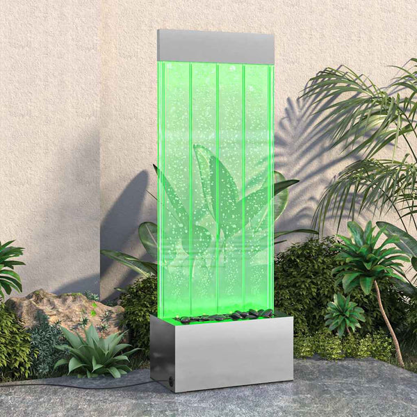 Kuplapylväs RGB LED-valoilla ruostumaton teräs/akryyli 110 cm