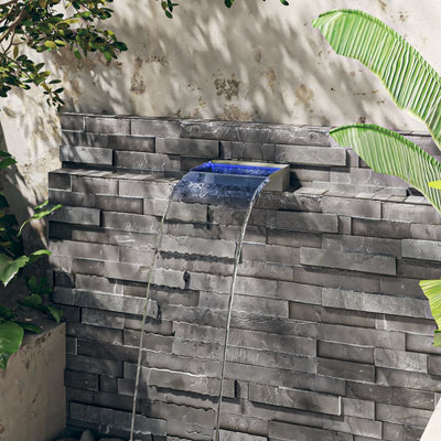 Ruostumaton teräs vesiputous Agregate 30cm (rgb led-valoilla)