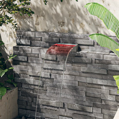 Ruostumaton teräs vesiputous Agregate 30cm (rgb led-valoilla)