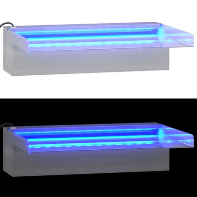 Ruostumaton teräs vesiputous Agregate 30cm (rgb led-valoilla)