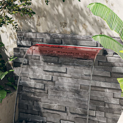 Ruostumaton teräs vesiputous Agregate 90cm (rgb led-valoilla)