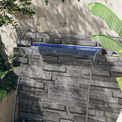 Ruostumaton teräs vesiputous Agregate 90cm (rgb led-valoilla)