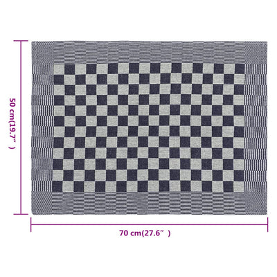 Keittiöpyyhkeet 50 kpl sininen ja valkoinen 50x70 cm puuvilla