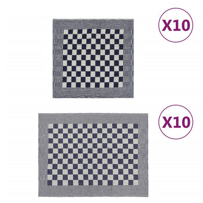 Sinivalkoinen pyyhesetti Zahariuta 20 kpl (puuvilla)