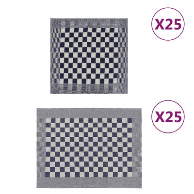 Sinivalkoinen pyyhesetti Zahariuta 50 kpl (puuvilla)