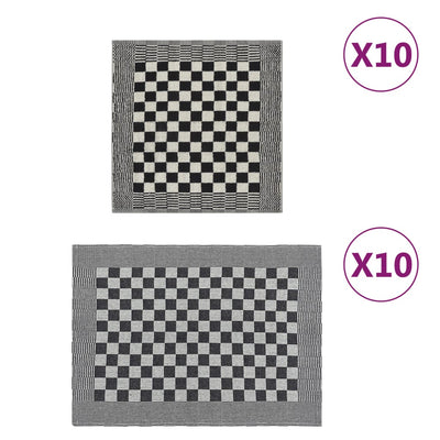 Mustavalkoinen pyyhesetti Zahariuta 20 kpl (puuvilla)