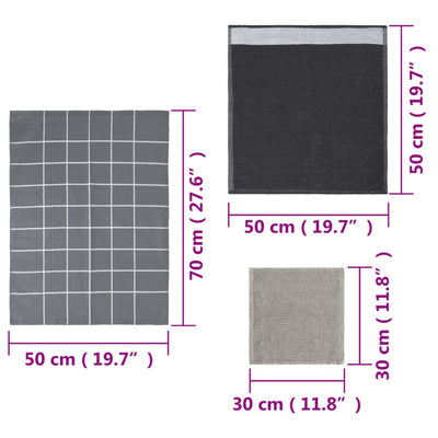 Harmaa pyyhesetti Ciresi (12 kpl puuvilla)