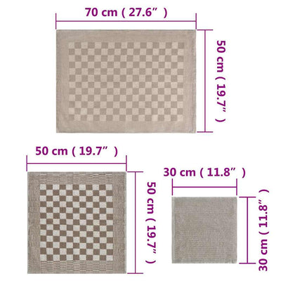 Harmaa pyyhesetti Cotesti (15 kpl uunikintailla ja patalapuilla puuvilla)