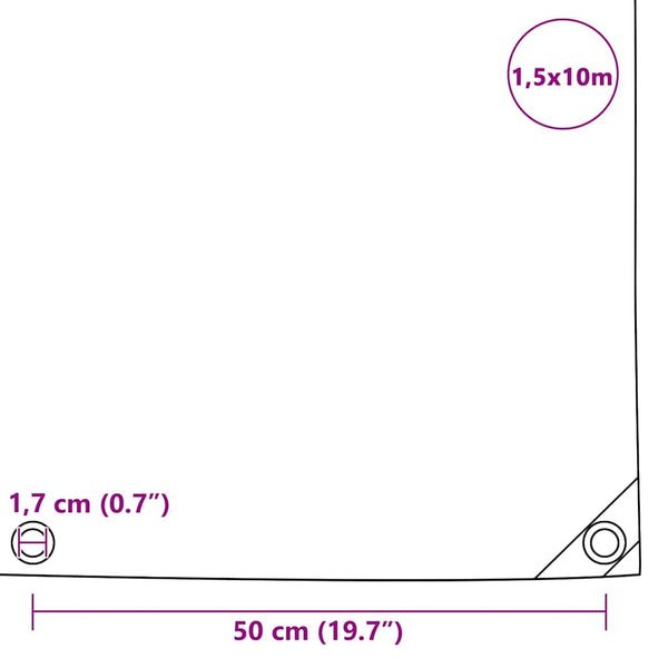 Pressu 650 g/m² 1,5x10 m musta