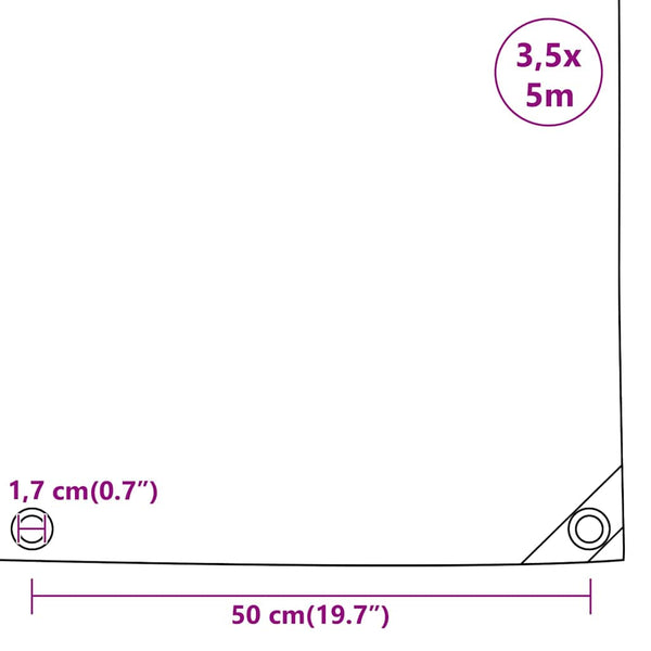 Pressu 650 g/m² 3,5x5 m musta
