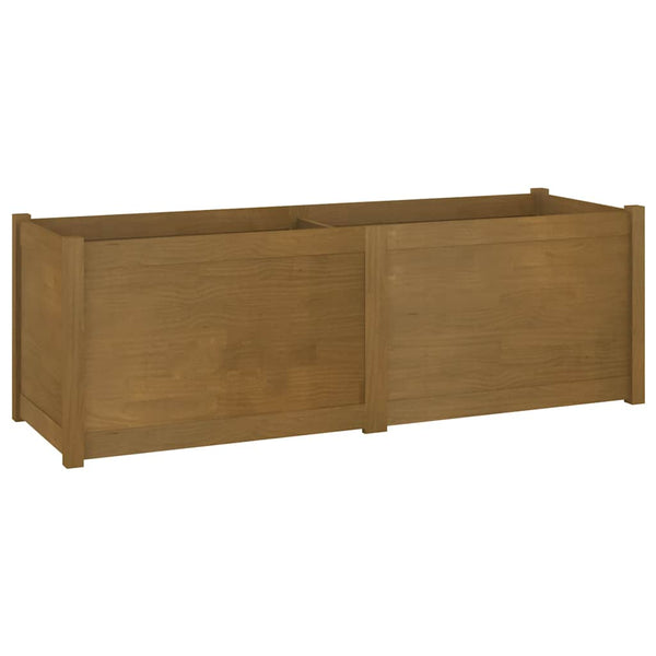 Puutarhan kukkalaatikko hunajanruskea 150x50x50 cm täysi mänty