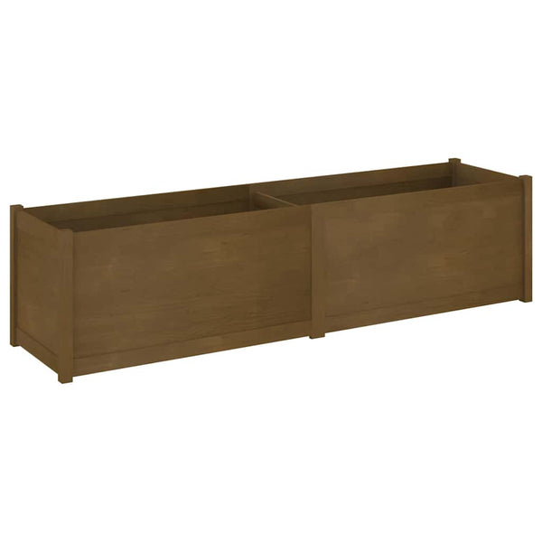 Puutarhan kukkalaatikko hunajanruskea 200x50x50 cm täysi mänty