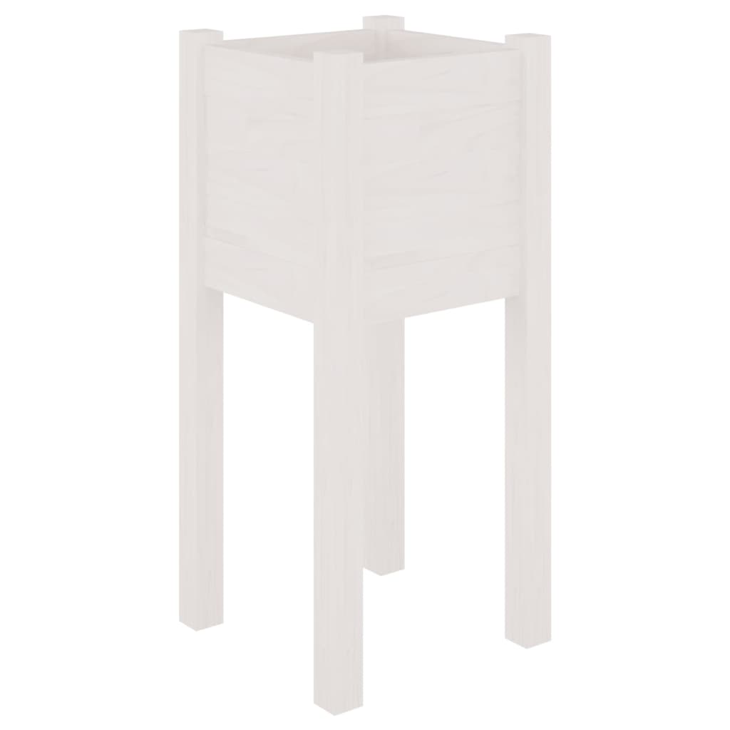 Valkoinen puutarhan kukkalaatikot Aprilian 31x31x70cm (2 kpl mänty)