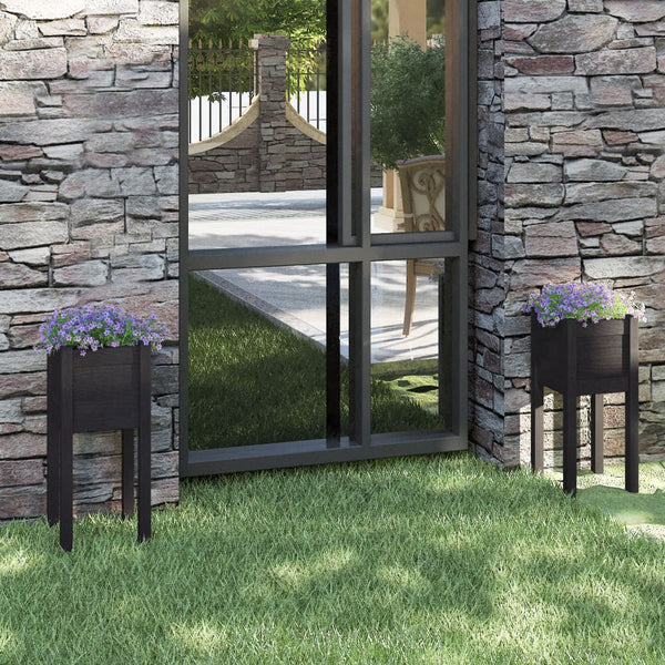 Musta puutarhan kukkalaatikot Aprilian 31x31x70cm (2 kpl mänty)