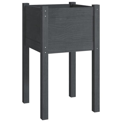 Puutarhan kukkalaatikot 2 kpl harmaa 40x40x70 cm täysi mänty