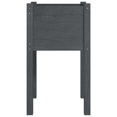 Puutarhan kukkalaatikot 2 kpl harmaa 40x40x70 cm täysi mänty