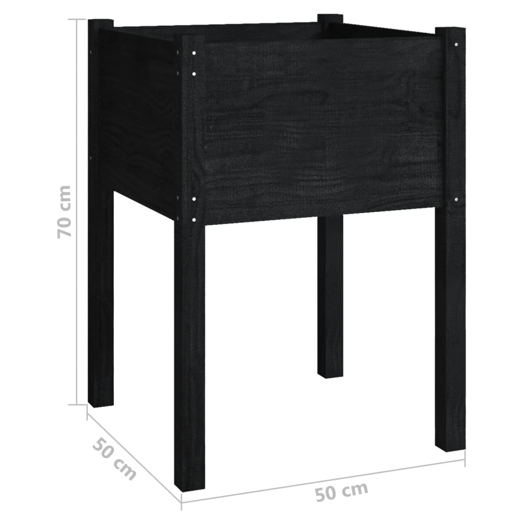 Musta puutarhan kukkalaatikot Sanislau 50x50x70cm (2 kpl mänty)