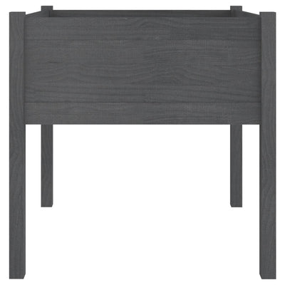 Puutarhan kukkalaatikot 2 kpl harmaa 70x70x70 cm täysi mänty