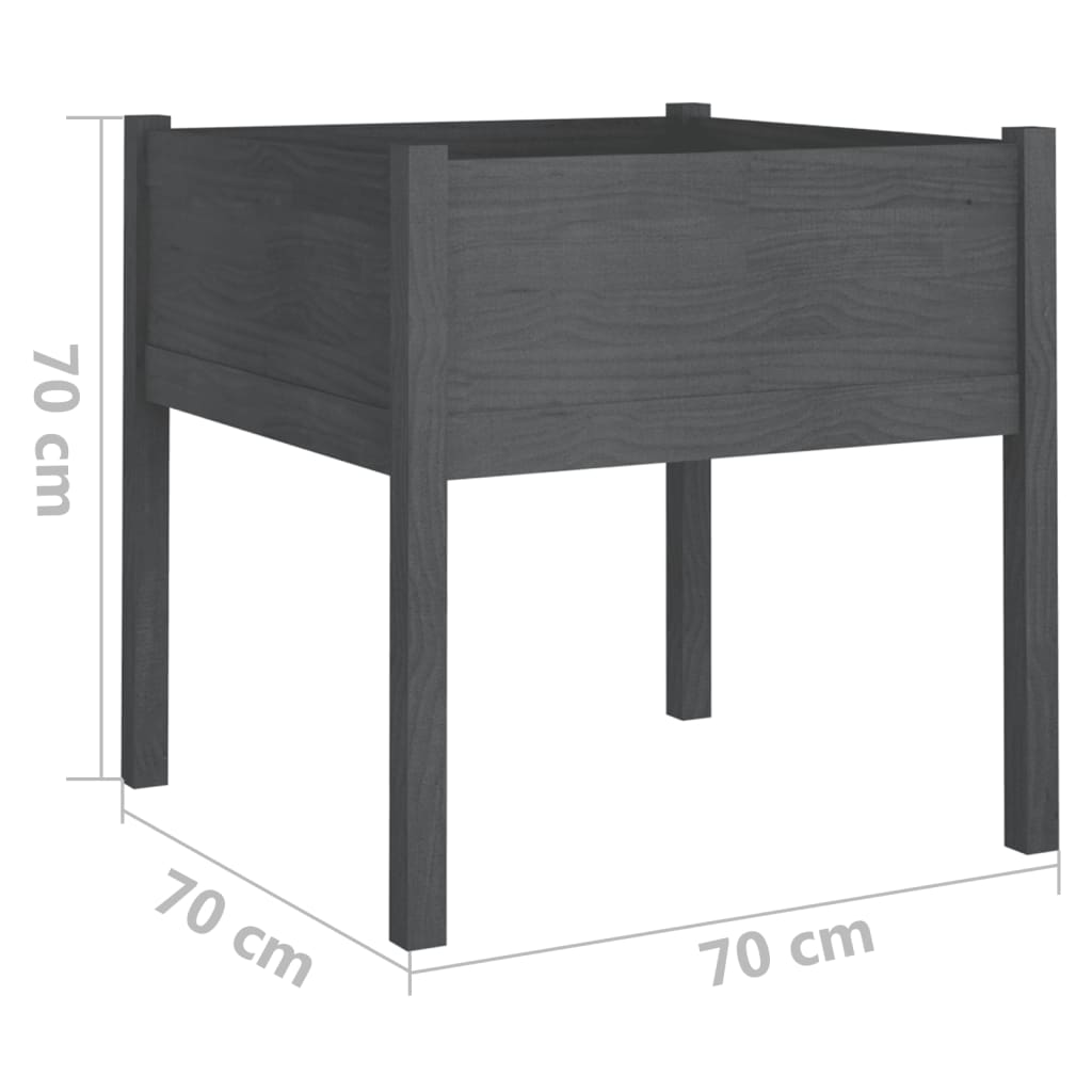 Harmaa puutarhan kukkalaatikot Rakossy 70x70x70cm (2 kpl mänty)