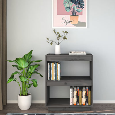 Kirjahylly harmaa 60x35x71 cm täysi mänty