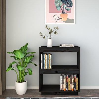 Kirjahylly musta 60x35x71 cm täysi mänty