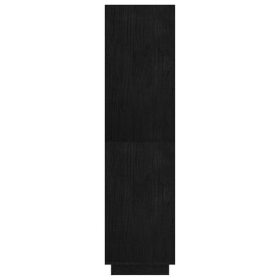 Kirjahylly/tilanjakaja musta 80x35x135 cm täysi mänty