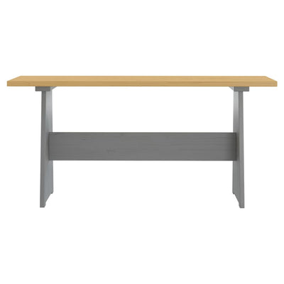 Hunajanruskea ja harmaa ruokailuryhmä reine Noprica (3 kpl, mänty)