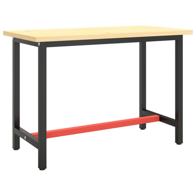 Työpenkin runko mattamusta ja -punainen 110x50x79 cm metalli