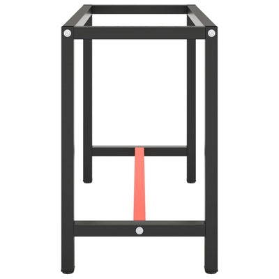Työpenkin runko mattamusta ja -punainen 110x50x79 cm metalli